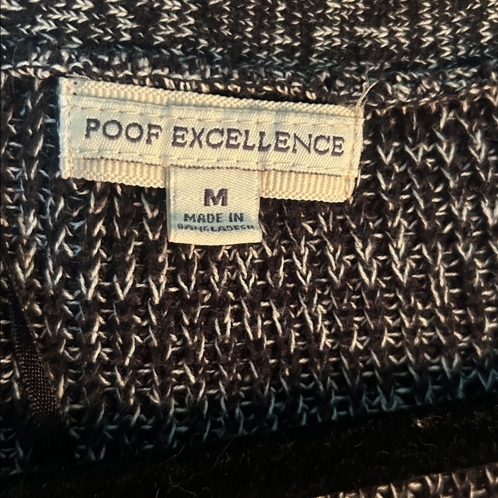 Poof Excellence Maroon and Gray Striped Shawl Cardigan - Picture 2 of 4